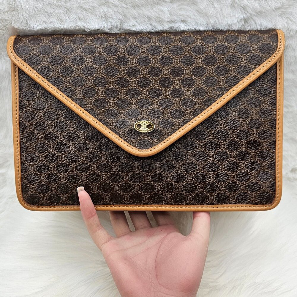 Céline Macadam Triomphe Leather Pochette